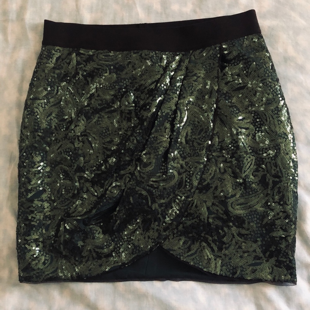 BCBGMaxAzria Joanne Sequin Wrap Skirt